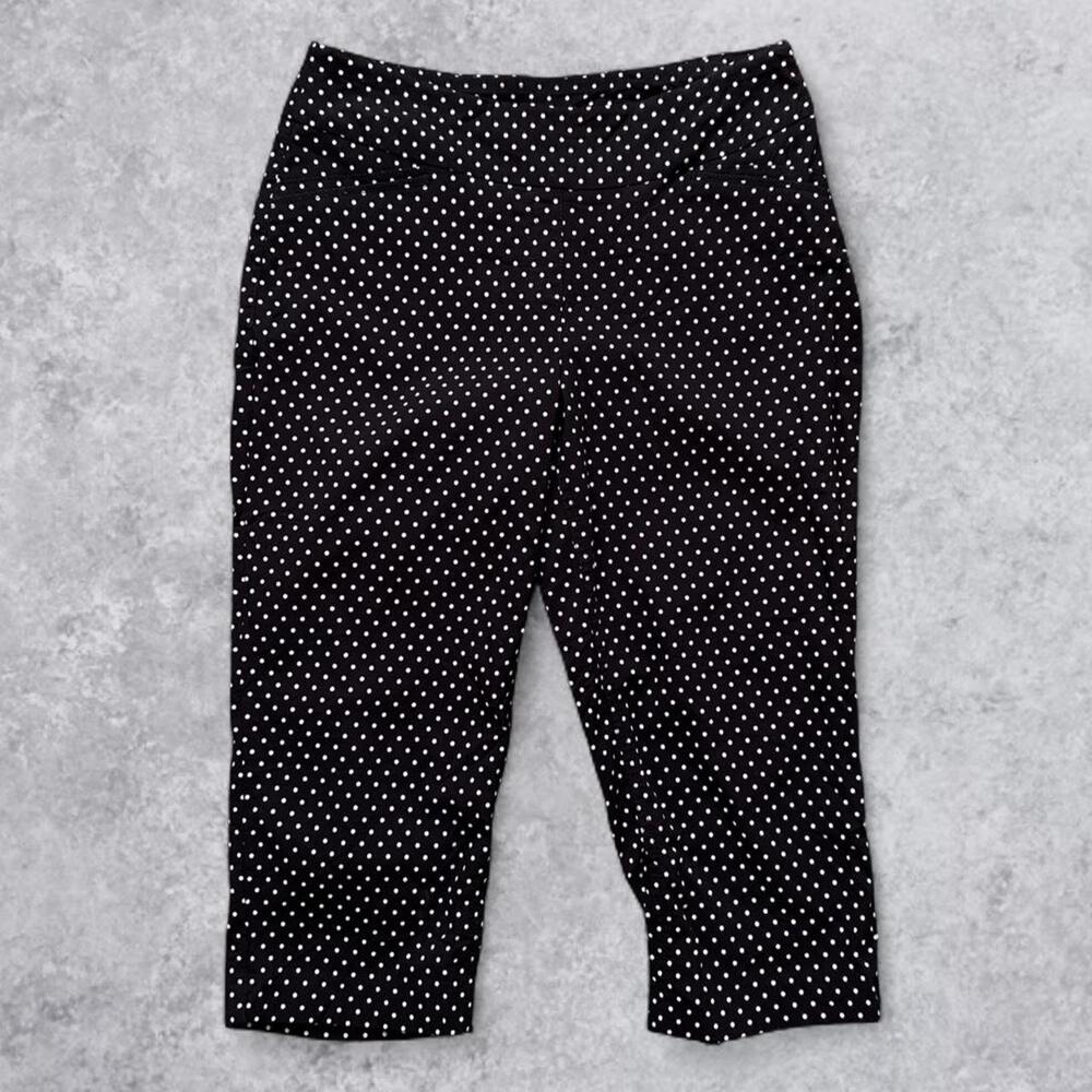 Westbound Black White Polka Dot Capri Pants Y2K Twee Sabrina Carpenter Style - U - Picture 1 of 4